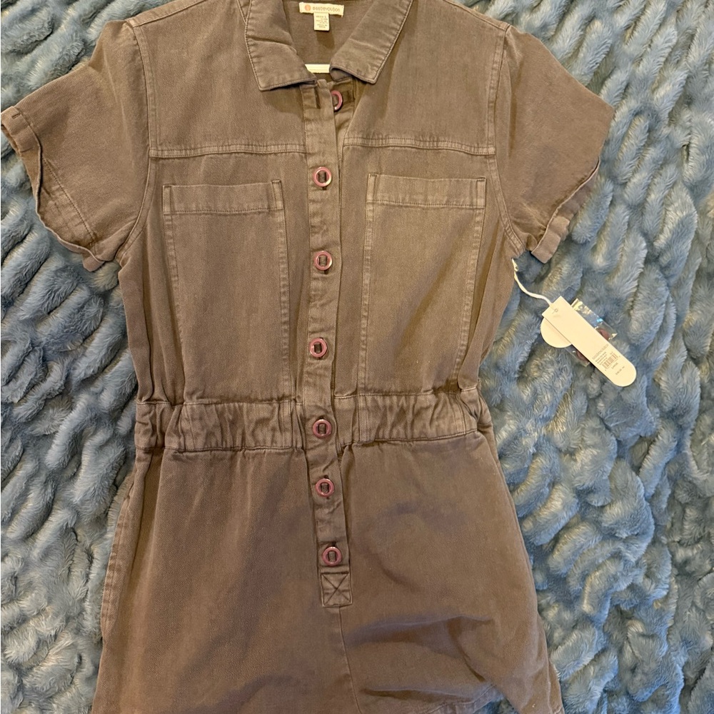 Casual Button-Up Romper